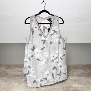 Trouvé Women’s Gray Floral Tank Top Size L